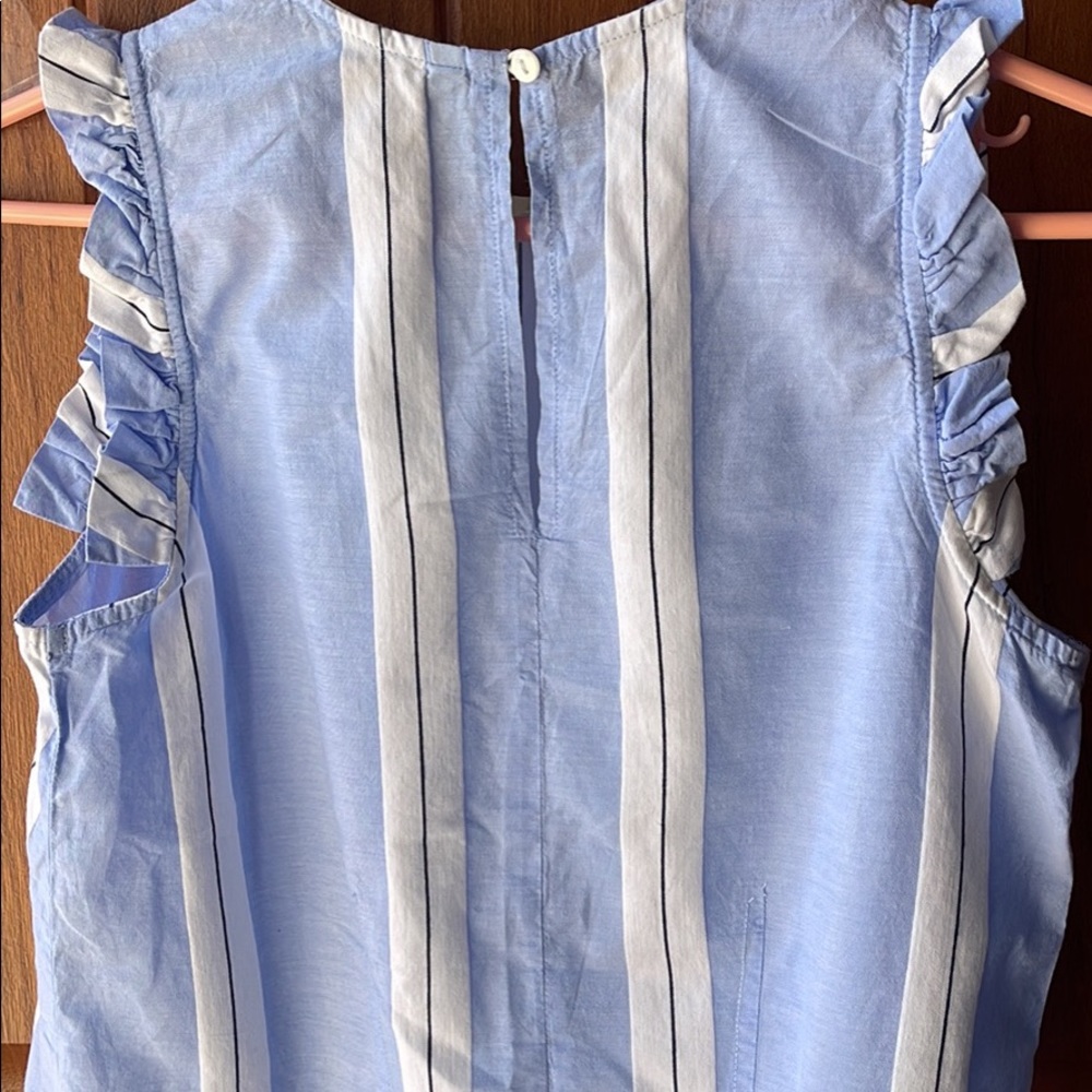 Blue Cotton Sleeveless Top